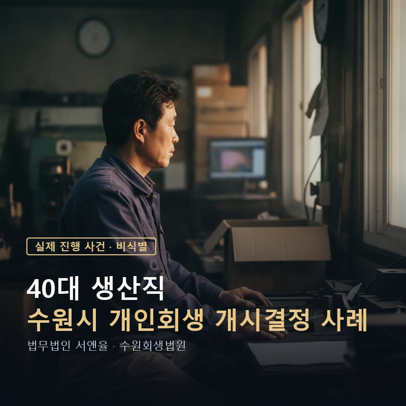 개인회생 변제기간 3년, 매달 얼마를 내야 할까｜수원 40대 개시 사례 — 이해를 돕기 위한 연출 이미지