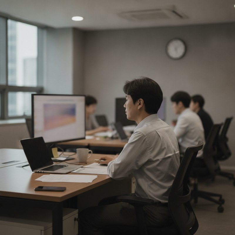 주말 아침 식탁에서 종이를 정리하는 손